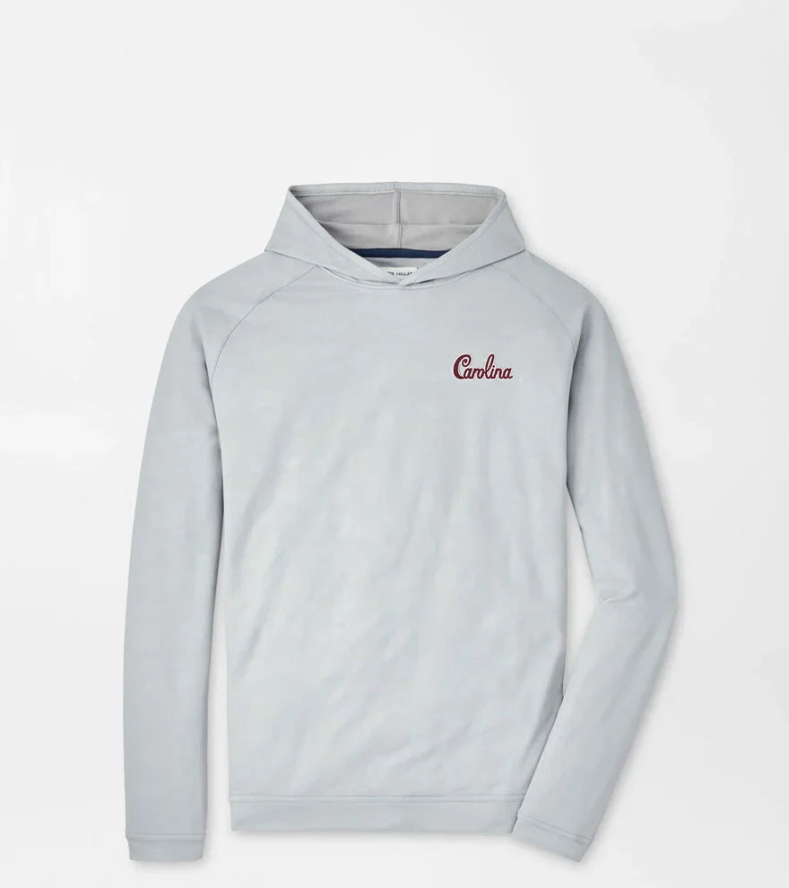 Peter Millar University Of South Carolina "Carolina Script" Pine Performance Hoodie: Gale Grey