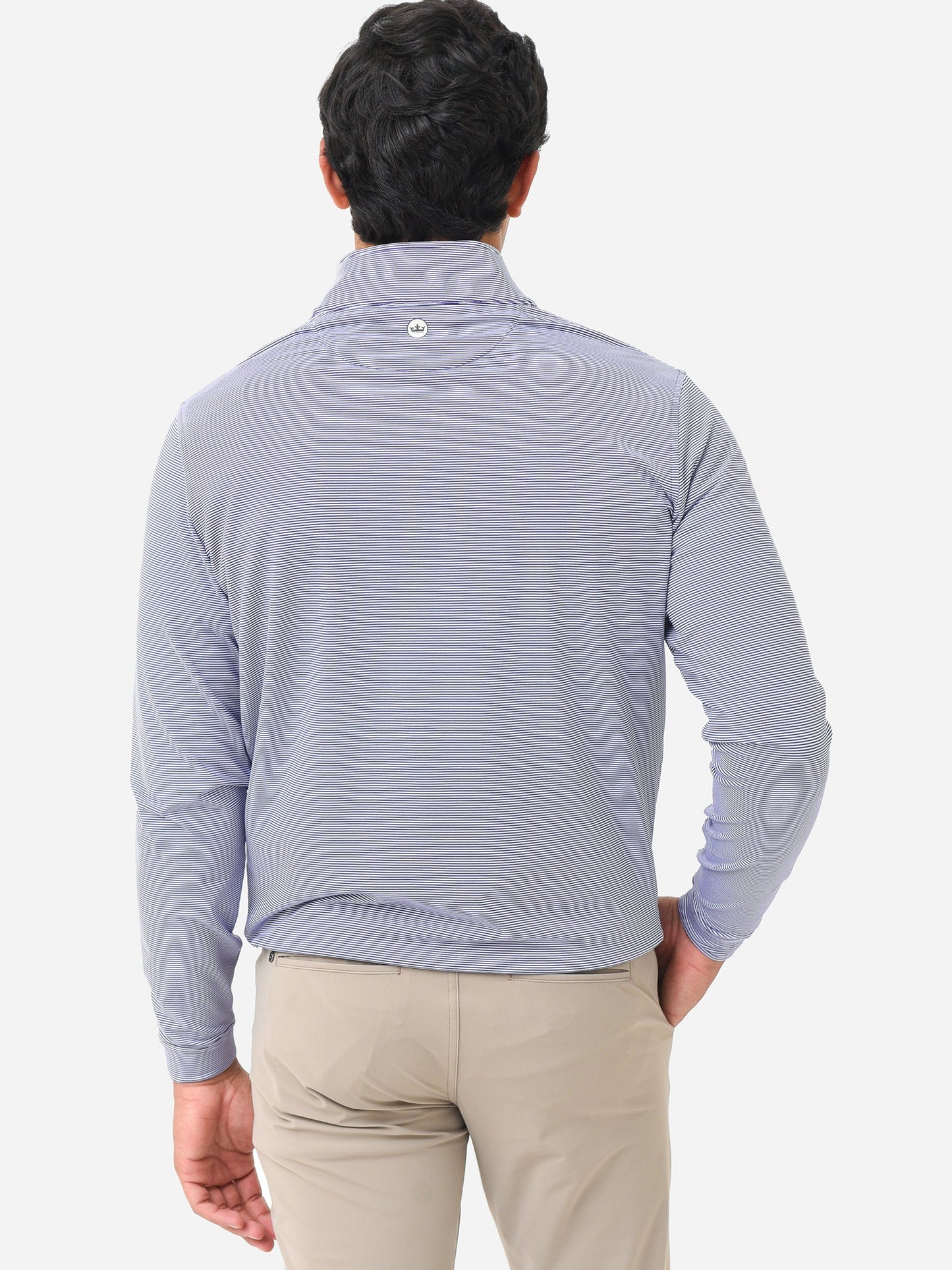 Peter Millar Men's Perth Mini Stripe Quarter Zip Sweater