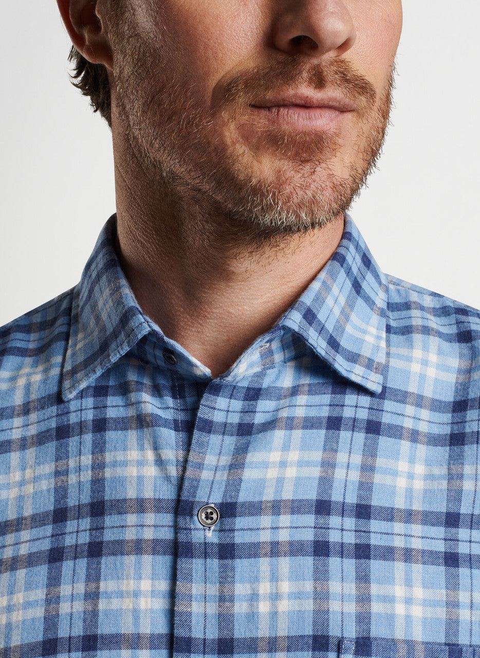 Peter Millar Stone Lake Cotton Sport Shirt: Cottage Blue
