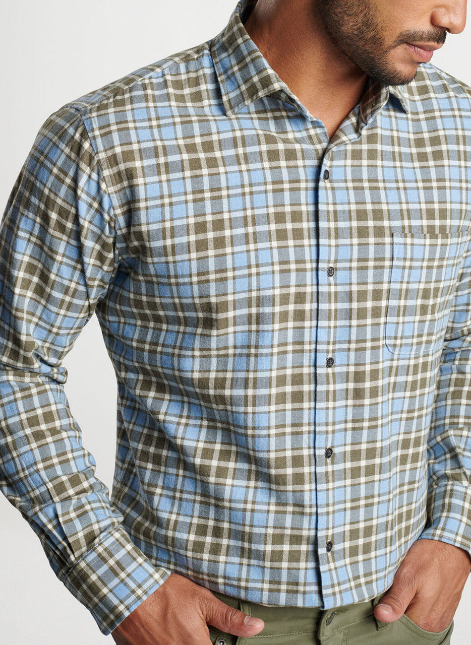 Peter Millar Whistler Cotton Sport Shirt: Cottage Blue