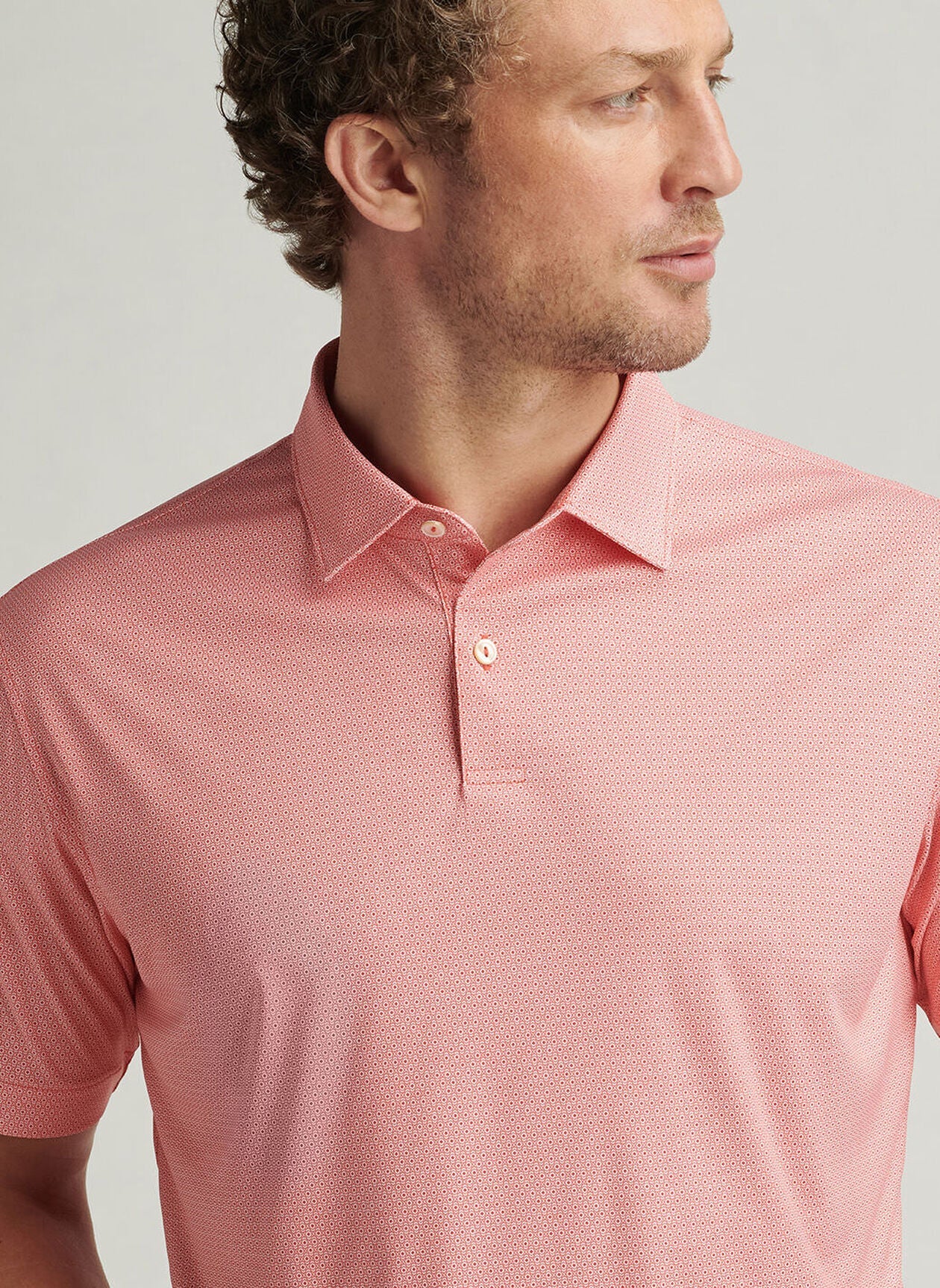 Peter Millar Featherweight Geo Links Polo: Azalea