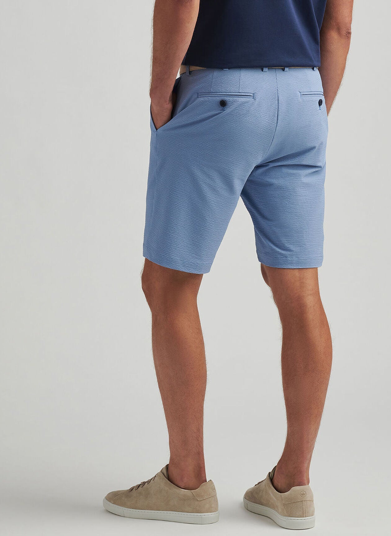 Peter Millar Crown Crafted Matlock Seersucker Performance Short: Angelite