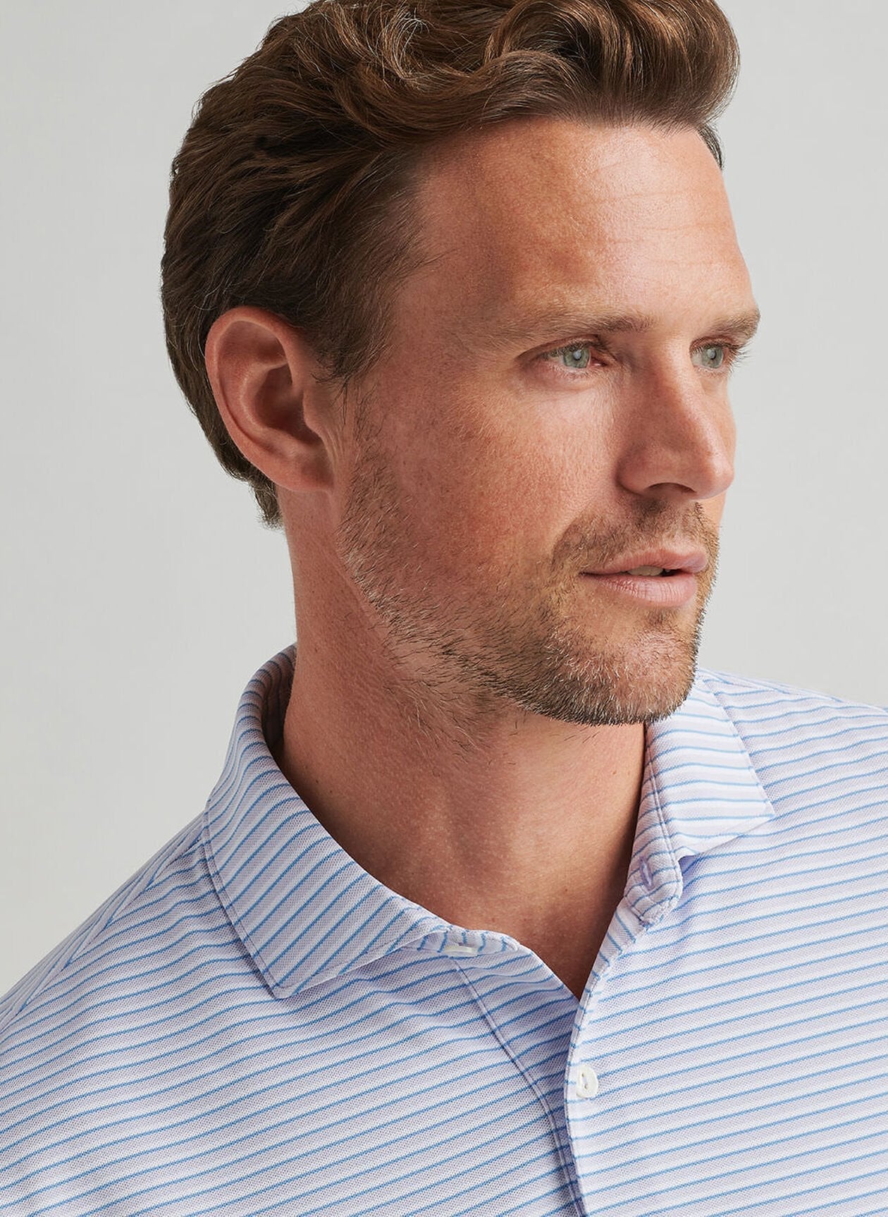 Peter Millar Crown Crafted Tempo Performance Mesh Polo: Lavender Moon
