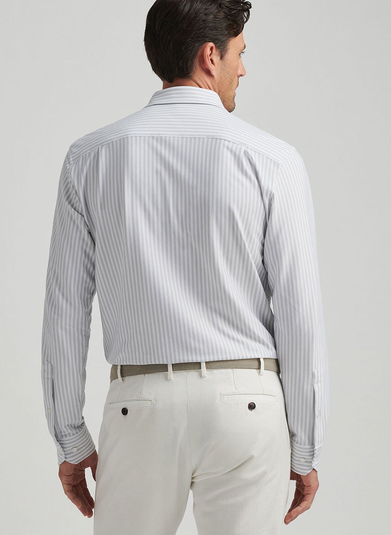 Peter Millar Excursionist Flex Stripe Sport Shirt: British Grey
