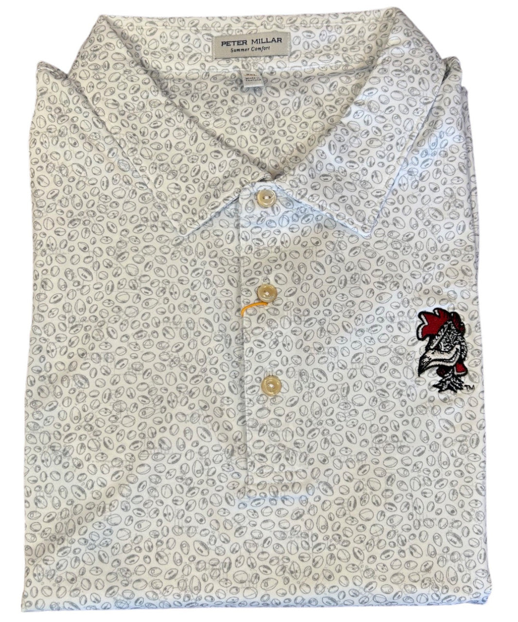 Peter Millar University Of South Carolina Vault Logo Blitz Performance Polo: White/Gale Grey