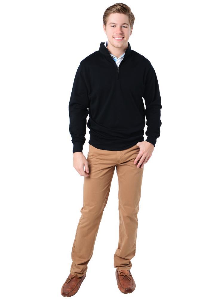 Peter Millar Men's Heather Interlock Quarter Zip Pullover