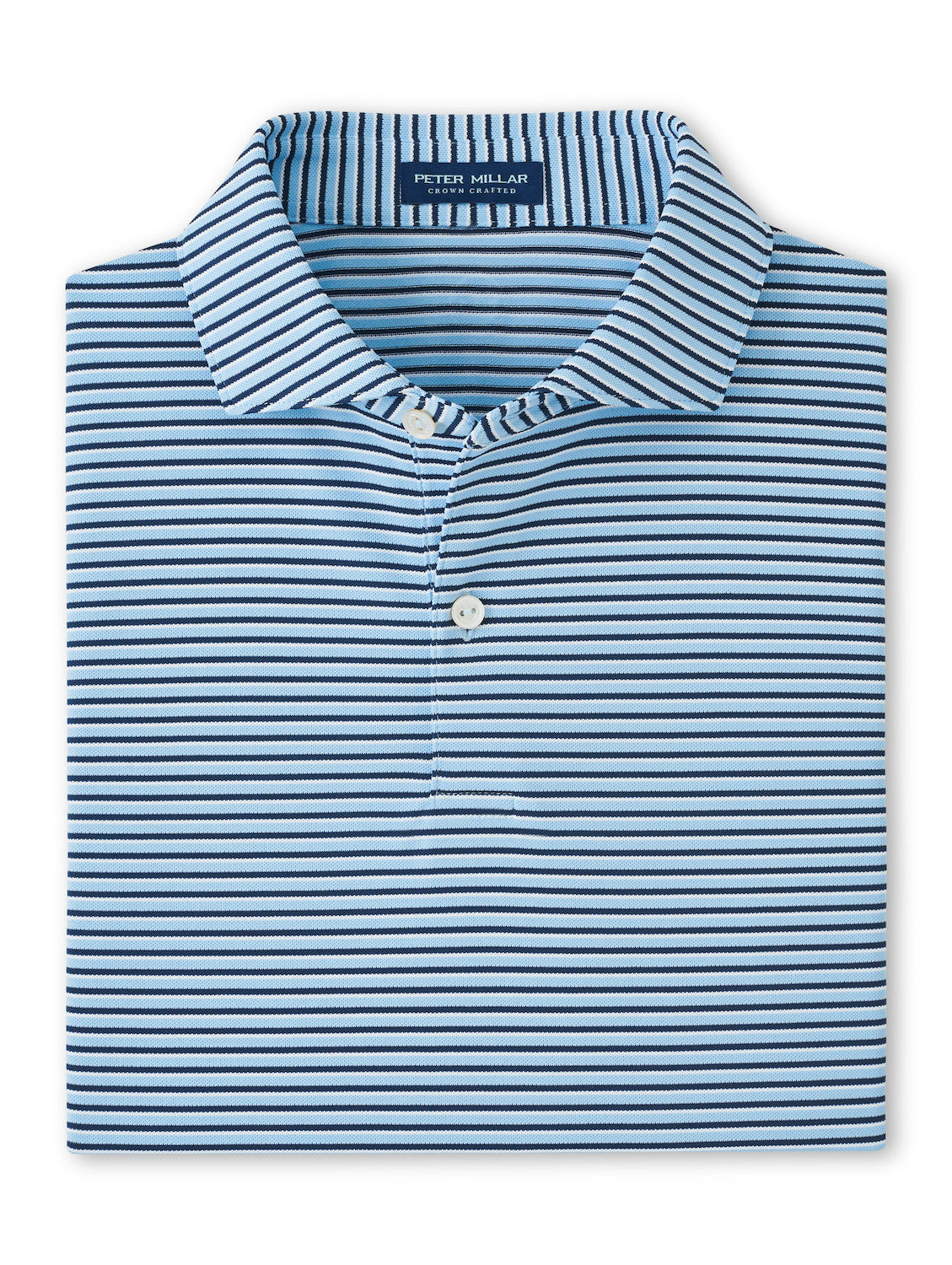 Peter Millar Crown Crafted Tempo Performance Mesh Polo: Blue Frost