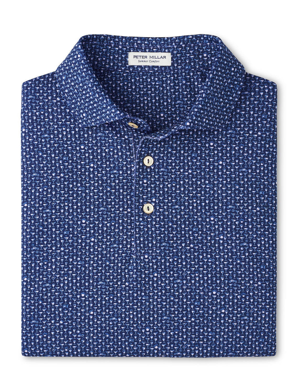 Peter Millar Sidecar Performance Jersey Polo: Navy