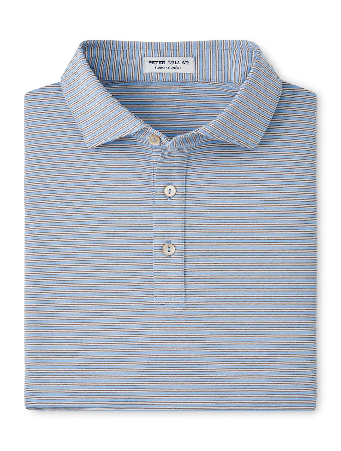  Peter Millar Culver Performance Jersey Polo: Cottage Blue