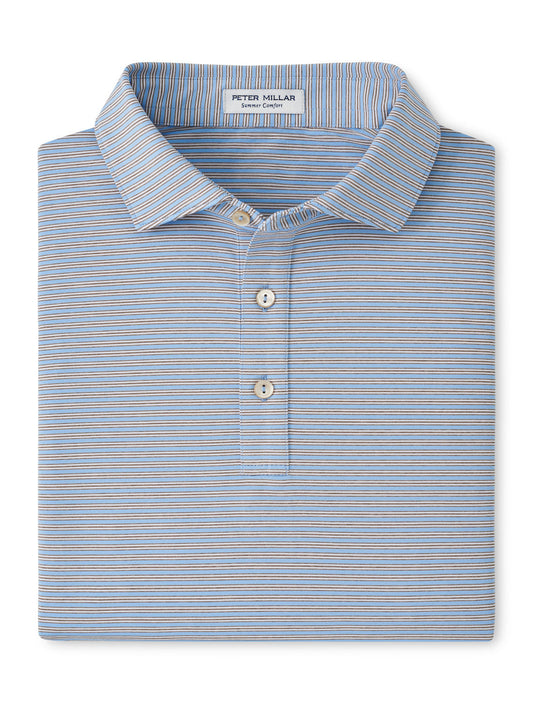  Peter Millar Culver Performance Jersey Polo: Cottage Blue