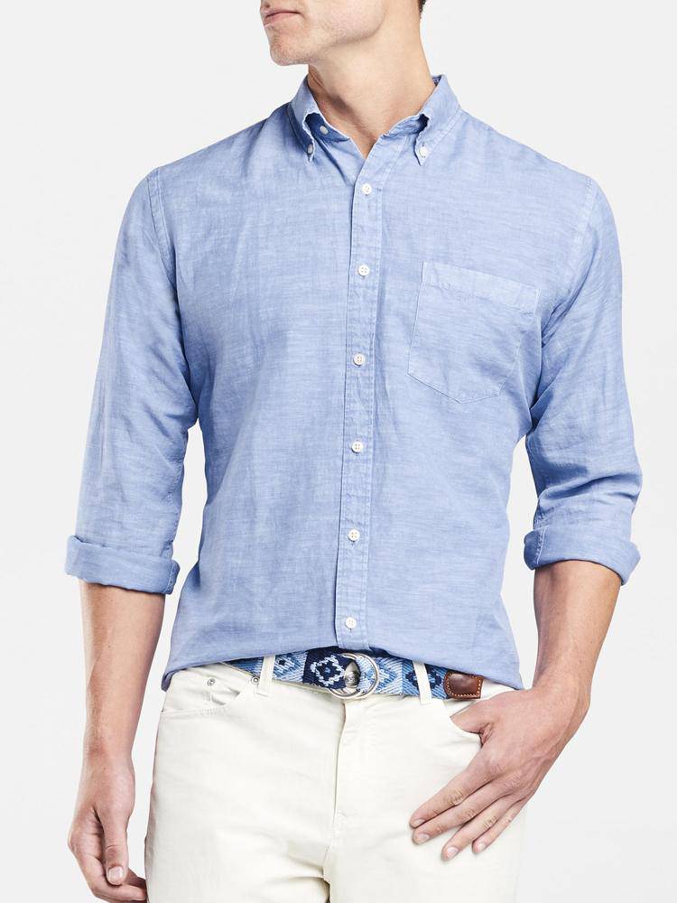  Peter Millar Men's Garment Dyed Solid Vintage Button Down