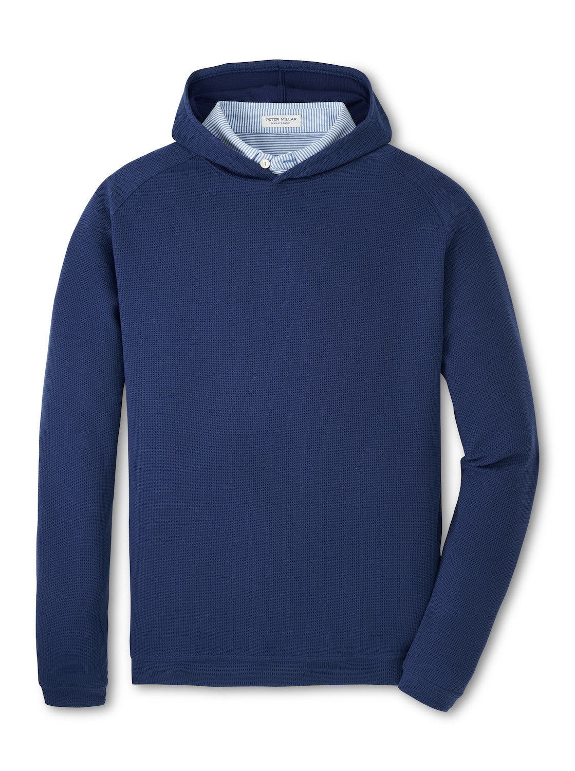  Peter Millar Pine Waffle Performance Hoodie: Sport Navy