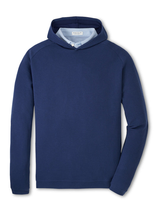  Peter Millar Pine Waffle Performance Hoodie: Sport Navy