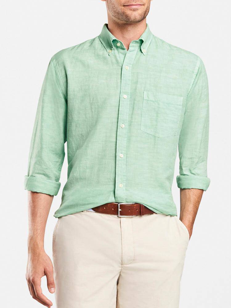  Peter Millar Men's Garment Dyed Solid Vintage Button Down