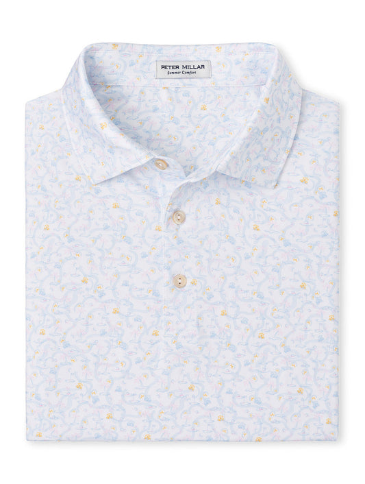  Peter Millar Sandtrapped Performance Jersey Polo: White