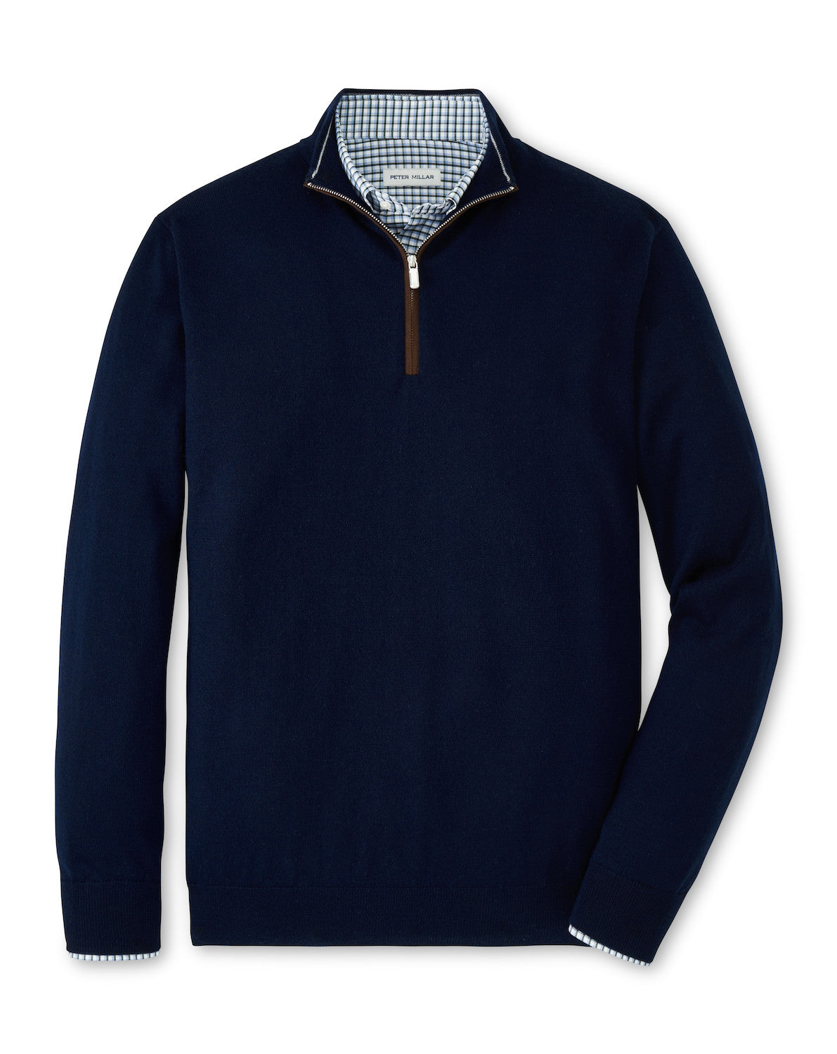  Peter Millar Autumn Crest Suede Trim Quarter-Zip: Navy