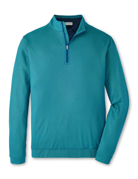  Peter Millar Perth Birdseye Performance Quarter-Zip: Sport Navy