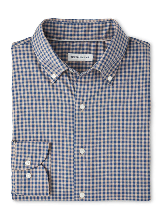  Peter Millar Conway Crown Lite Cotton-Stretch Sport Shirt: Poplar Brown
