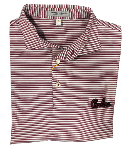  Peter Millar University Of South Carolina Cedar Performance Jersey Polo: Pomegranate