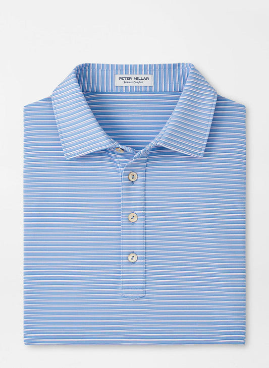  Peter Millar Chatham Performance Jersey Polo: Cottage Blue