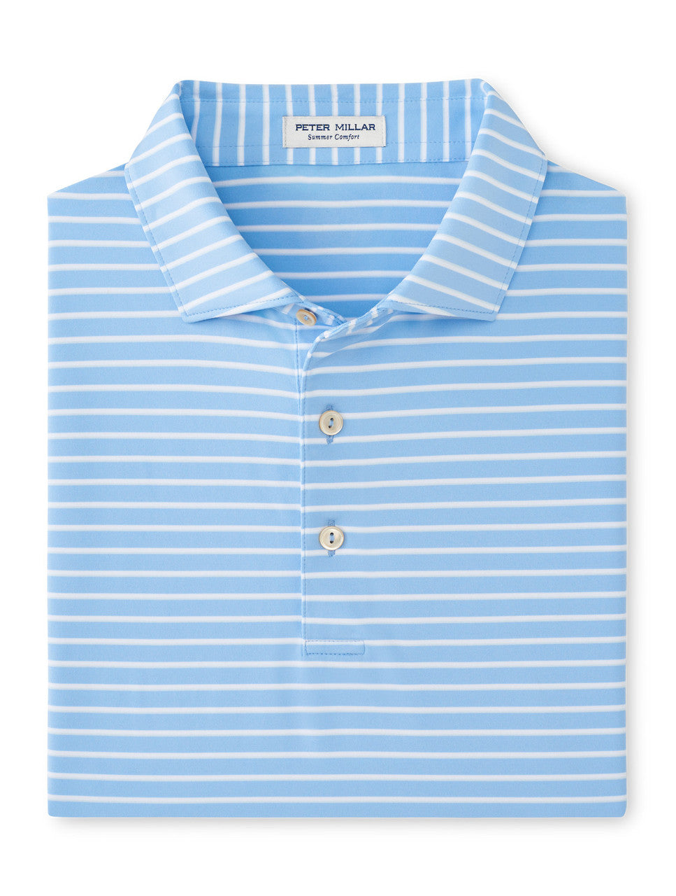  Peter Millar Dunnes Performance Jersey Polo: Cottage Blue