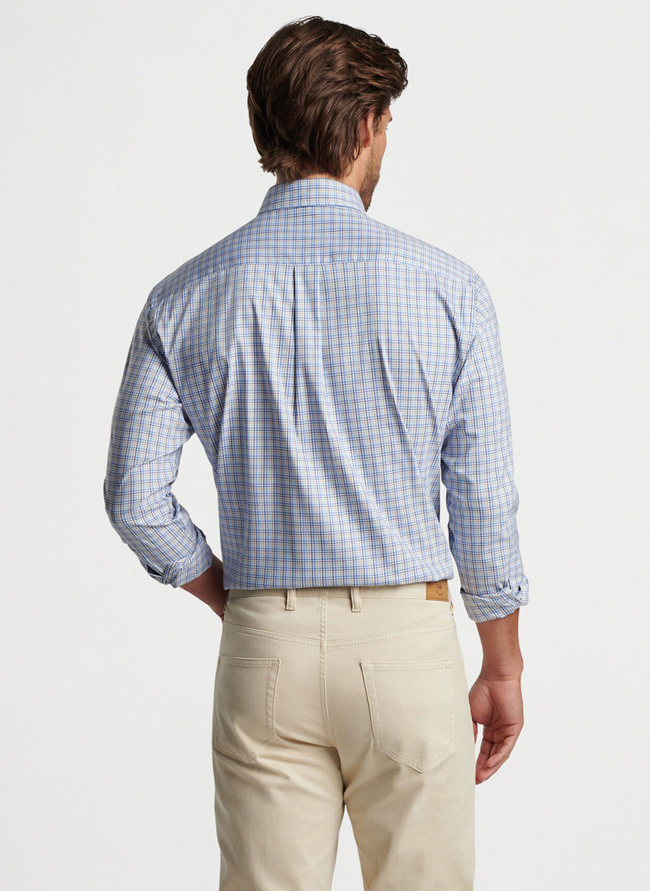  Peter Millar Cutler Crown Lite Cotton-Stretch Sport Shirt: Navy