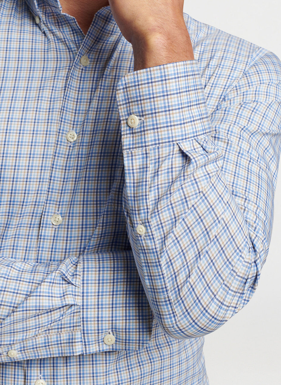  Peter Millar Cutler Crown Lite Cotton-Stretch Sport Shirt: Navy