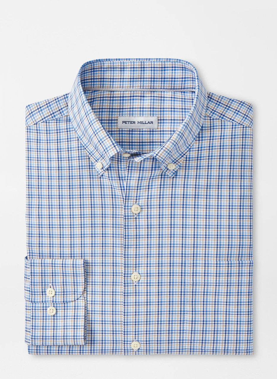  Peter Millar Cutler Crown Lite Cotton-Stretch Sport Shirt: Navy