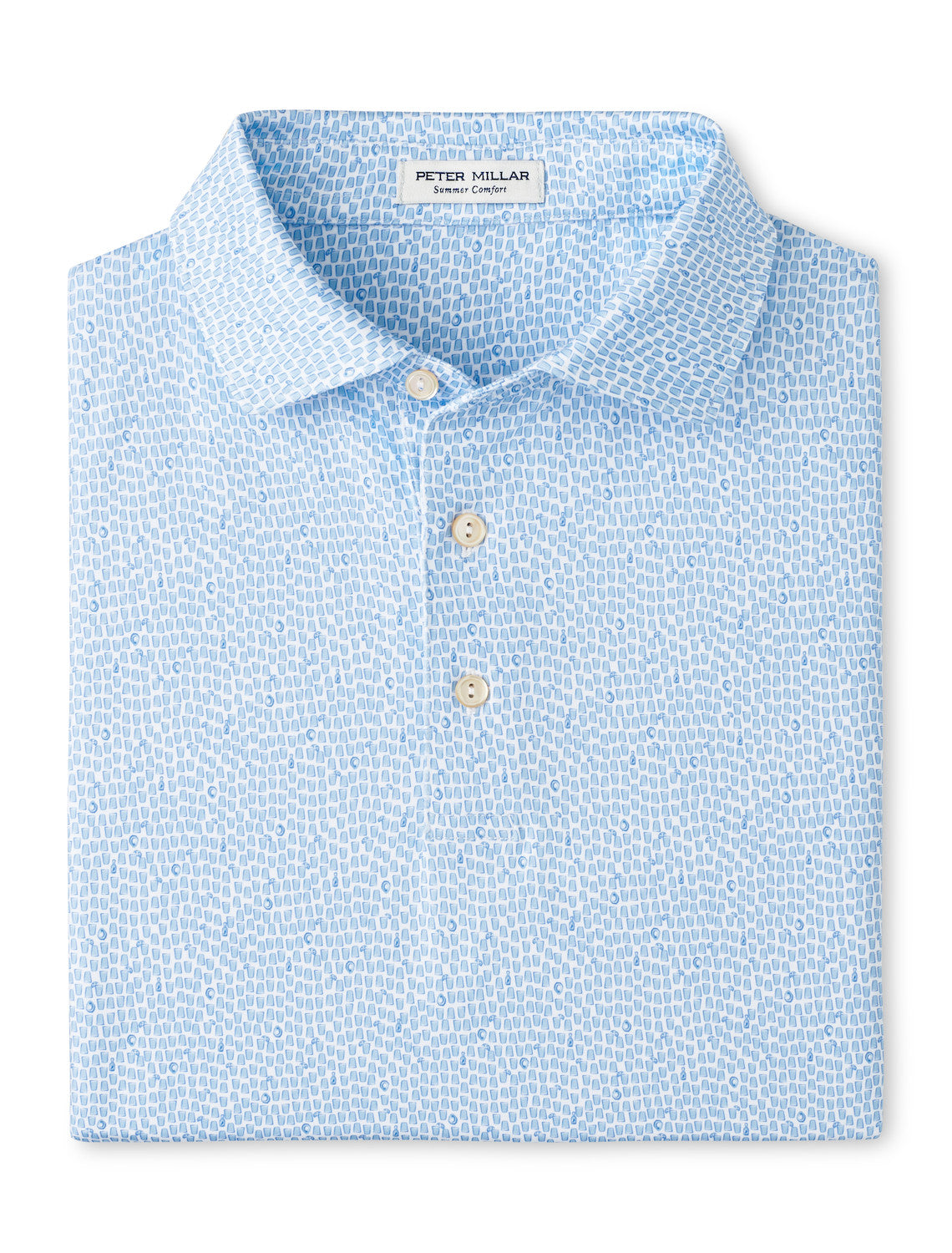  Peter Millar Oyster Shooter Performance Jersey Polo "Lake Murray Dam Towers": White