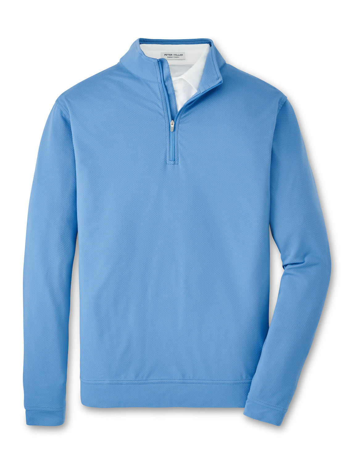 Peter Millar Perth Cross-Hatch Performance Quarter-Zip: Evening Tide