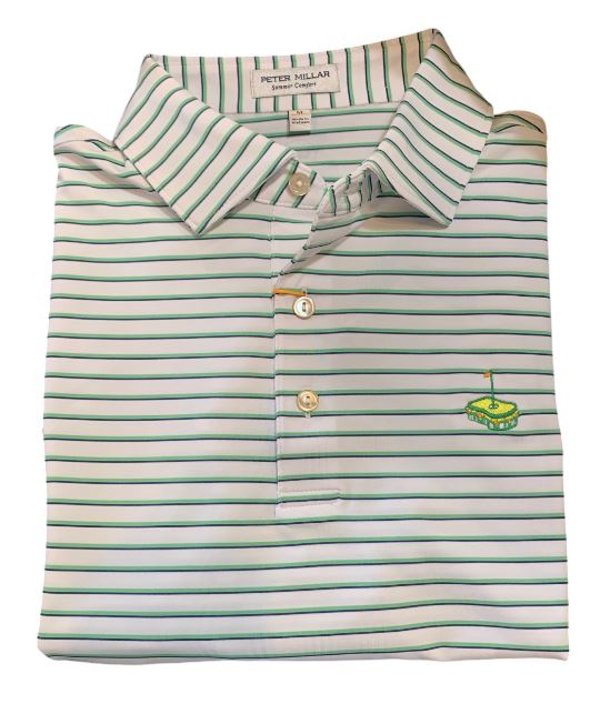 Peter Millar Dunnes Performance Jersey Polo: White/Pear Tart With Pimento Cheese