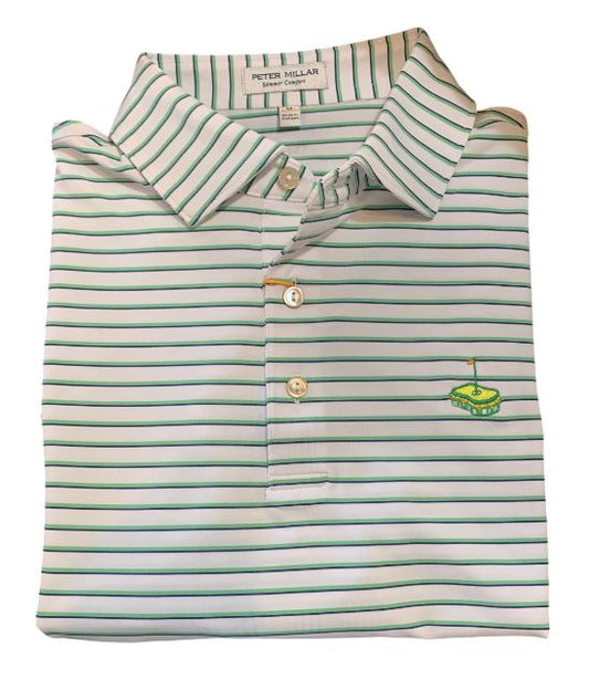  Peter Millar Dunnes Performance Jersey Polo: White/Pear Tart With Pimento Cheese