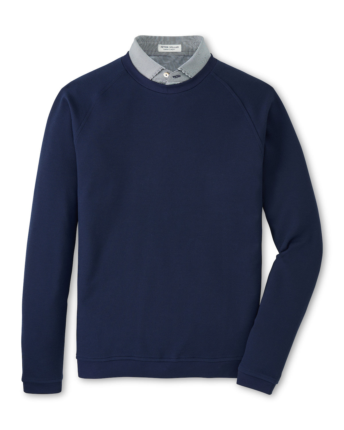  Peter Millar Cradle Piqué Performance Crewneck: Navy