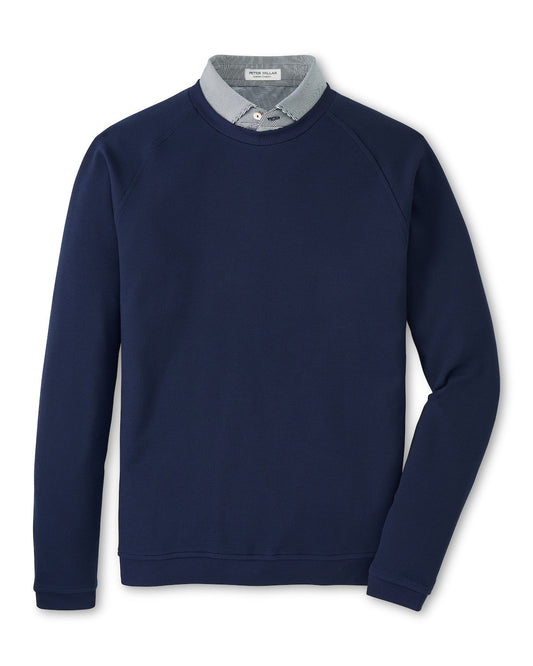  Peter Millar Cradle Piqué Performance Crewneck: Navy