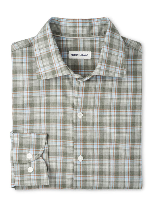  Peter Millar Whitecap Performance Flannel Sport Shirt: Basil