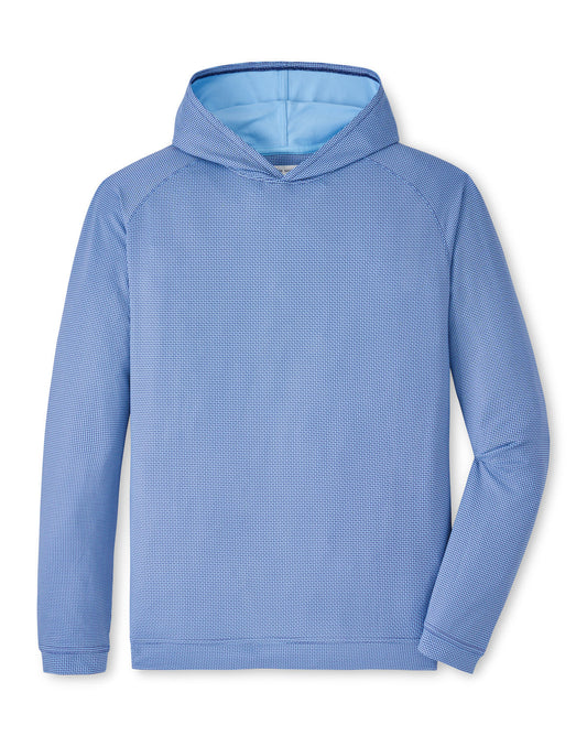  Peter Millar Pine Houndstooth Performance Hoodie: Sport Navy