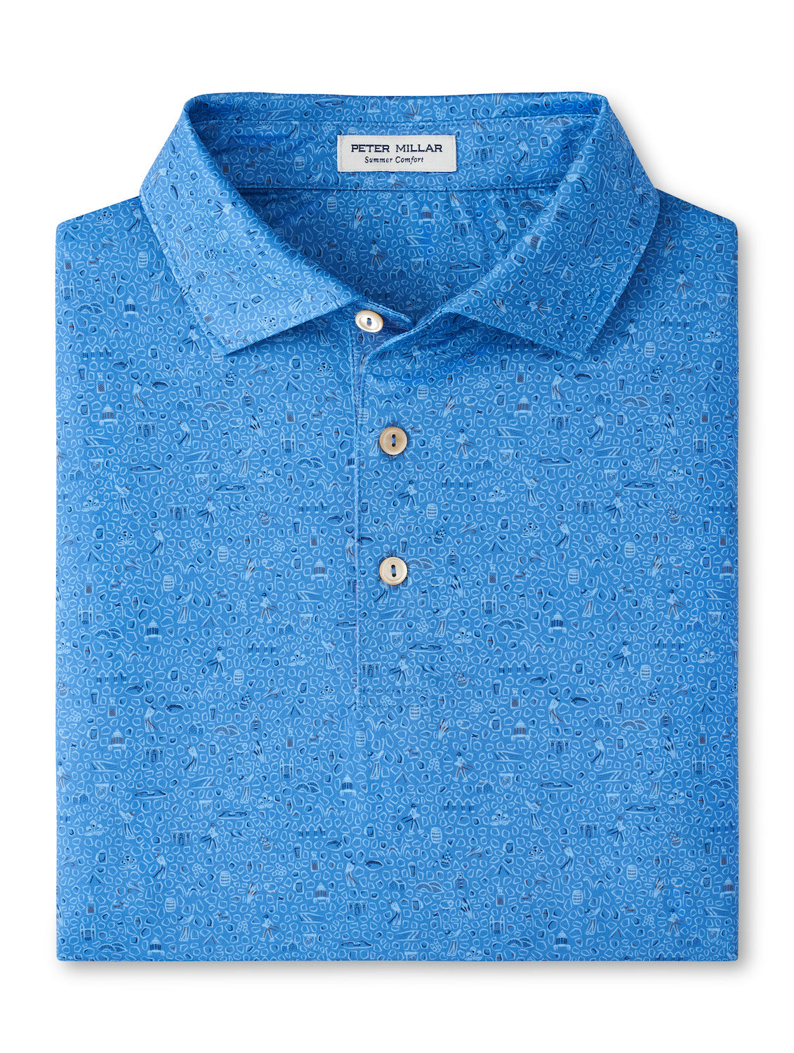  Peter Millar Scotland Links Performance Jersey Polo: Evening Tide