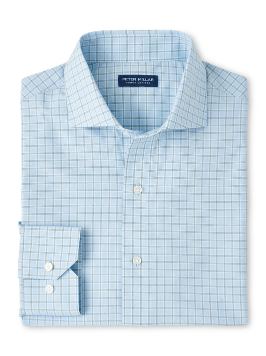  Peter Millar Crown Crafted Bechet Performance Sport Shirt: Blue Frost