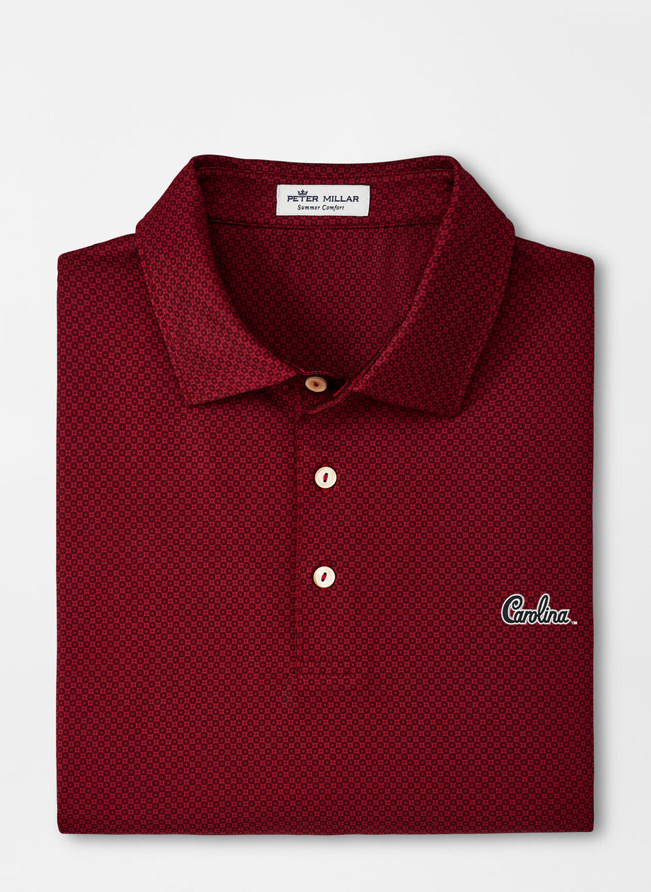  Peter Millar South Carolina Script Dolly Performance Jersey Polo: Maroon