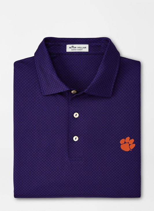  Peter Millar Clemson Paw Dolly Performance Jersey Polo: Purple