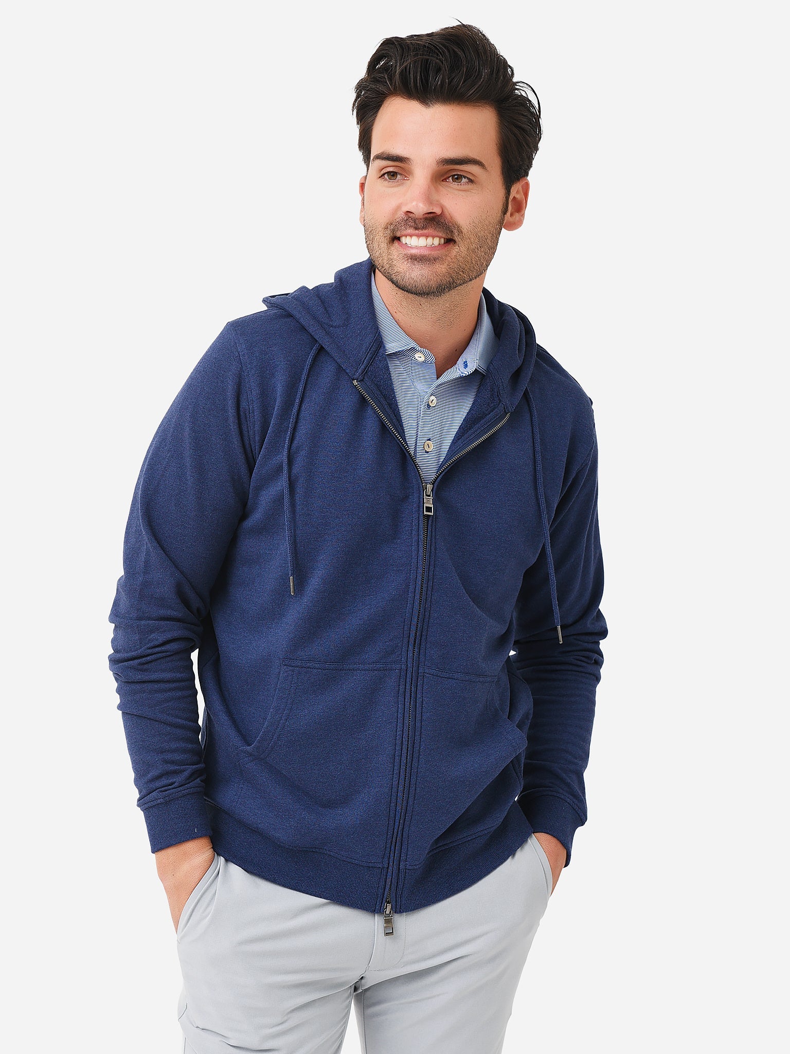 Peter Millar Crown Men's Lava Wash Full-Zip Hoodie