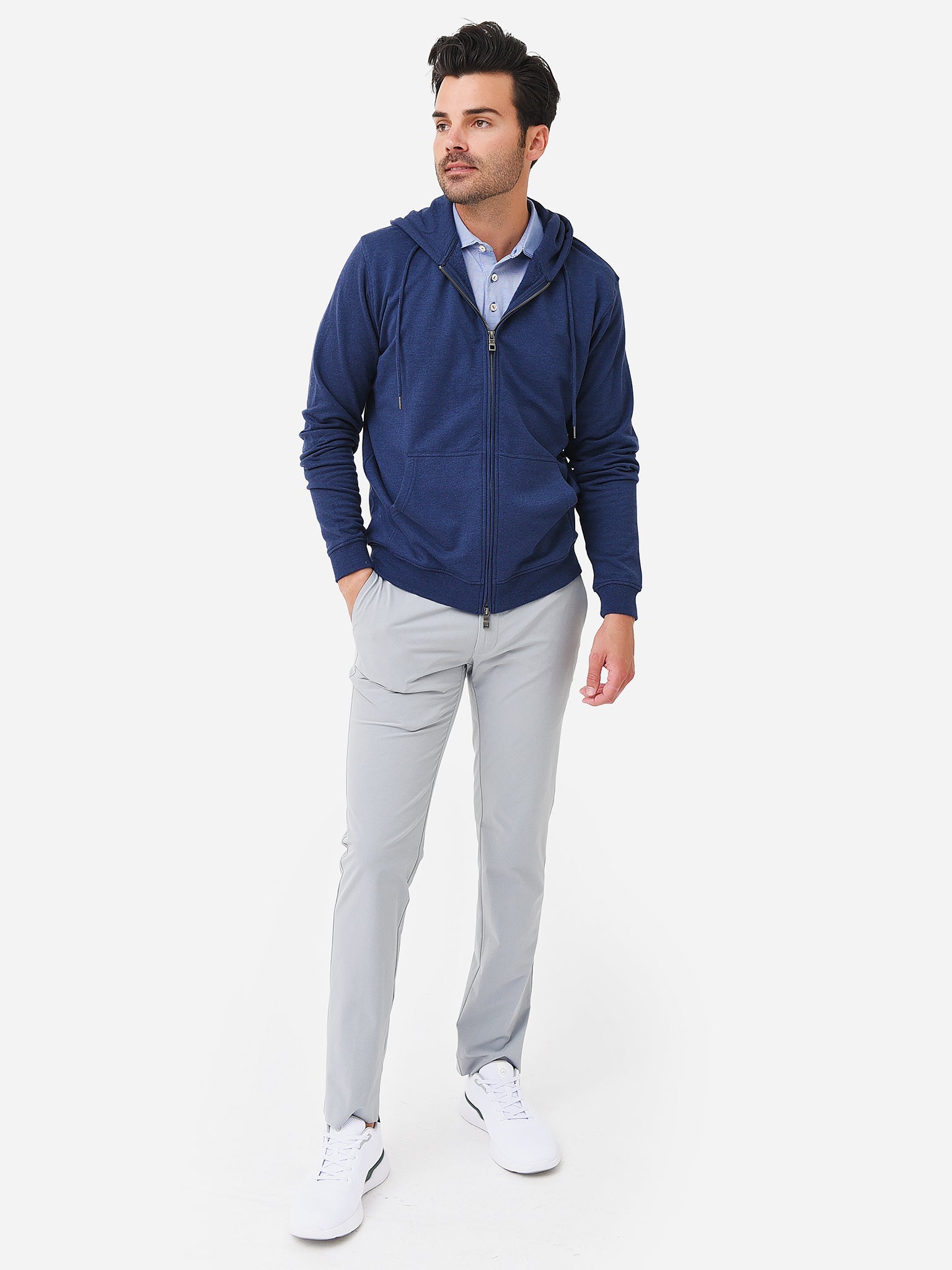  Peter Millar Crown Men's Lava Wash Full-Zip Hoodie