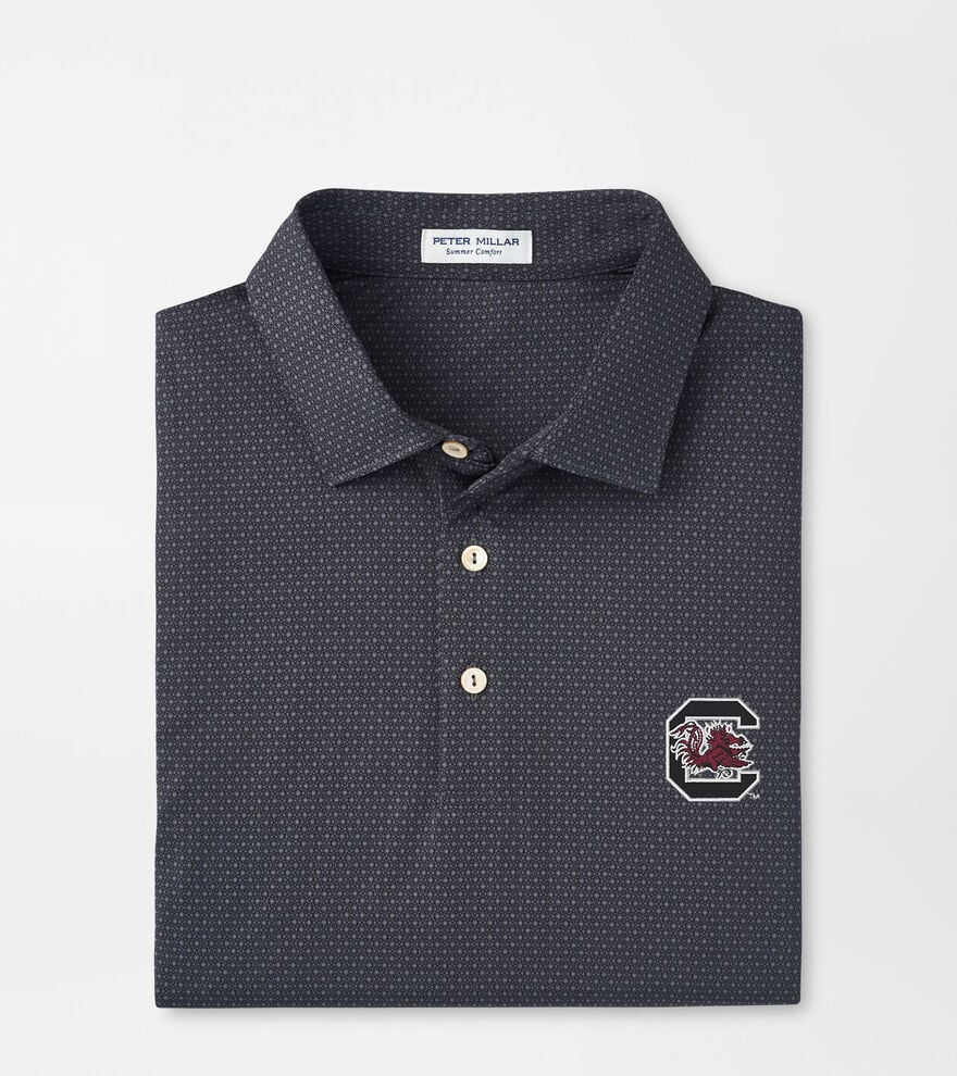  Peter Millar University Of South Carolina "Block C" Tesseract Performance Jersey Polo: Iron