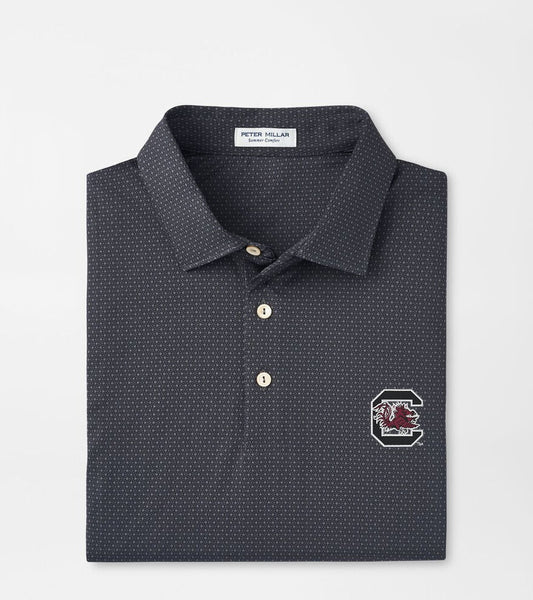 Peter Millar University Of South Carolina "Block C" Tesseract Performance Jersey Polo: Iron
