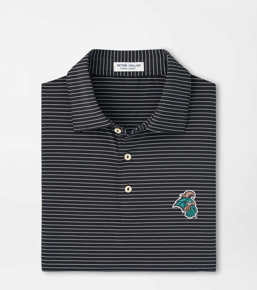  Peter Millar Coastal Carolina Hemlock Performance Jersey Polo: Black