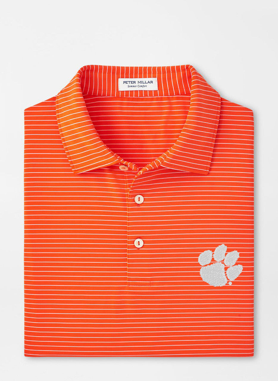  Peter Millar Clemson Hemlock Performance Jersey Polo: Orange