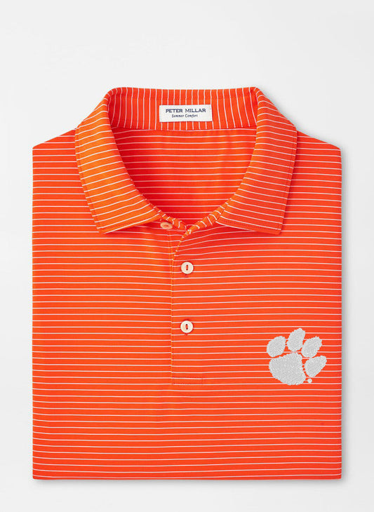  Peter Millar Clemson Hemlock Performance Jersey Polo: Orange