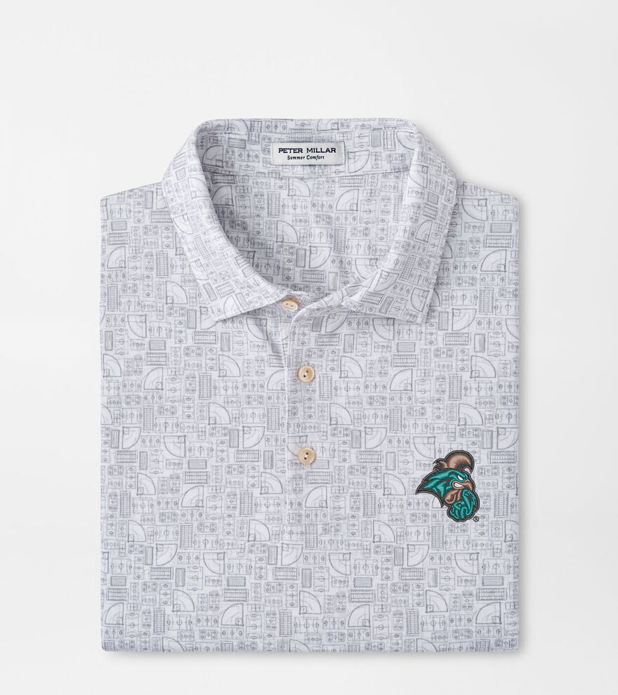  Peter Millar Coastal Carolina Out Of Bounds Performance Jersey Polo: White