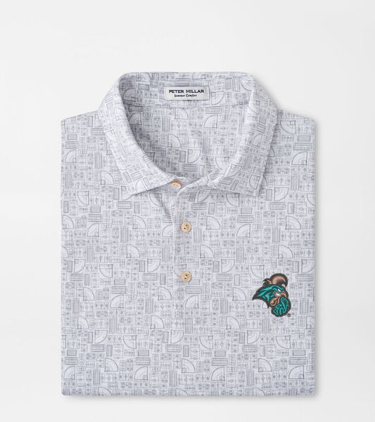  Peter Millar Coastal Carolina Out Of Bounds Performance Jersey Polo: White