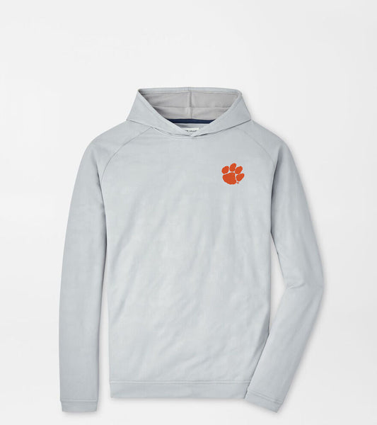  Peter Millar Clemson Pine Logo Camo Performance Hoodie: Gale Grey